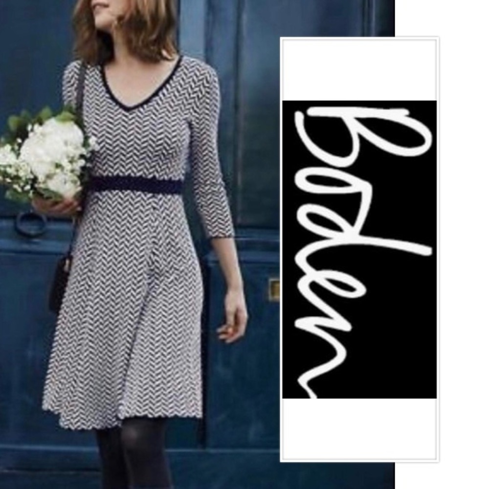 Boden Lucinda Chevron Print Knit Dress